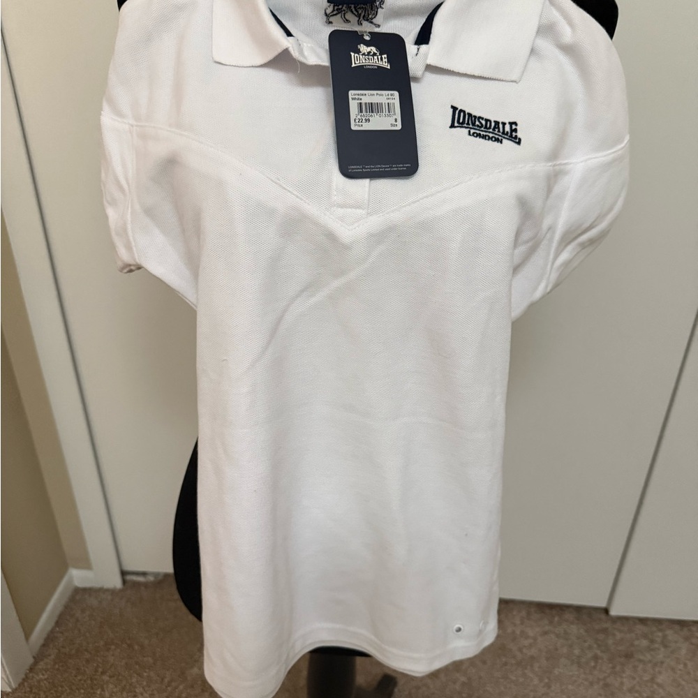 Lonsdale White Polo Shirt